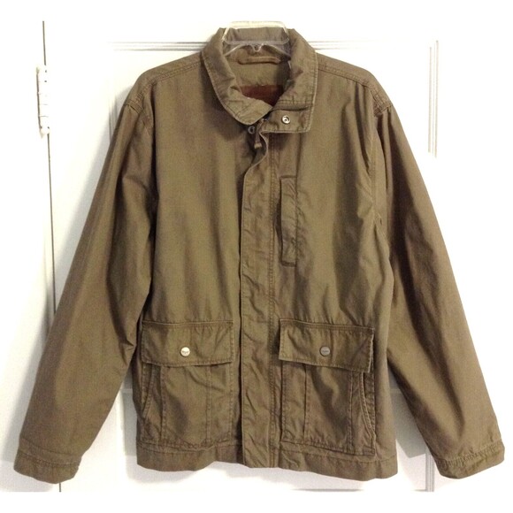 Vtg Levis Jacket Wn L Olive Green Coat Barn Chore Field Utility Cargo Canvas - Picture 1 of 10